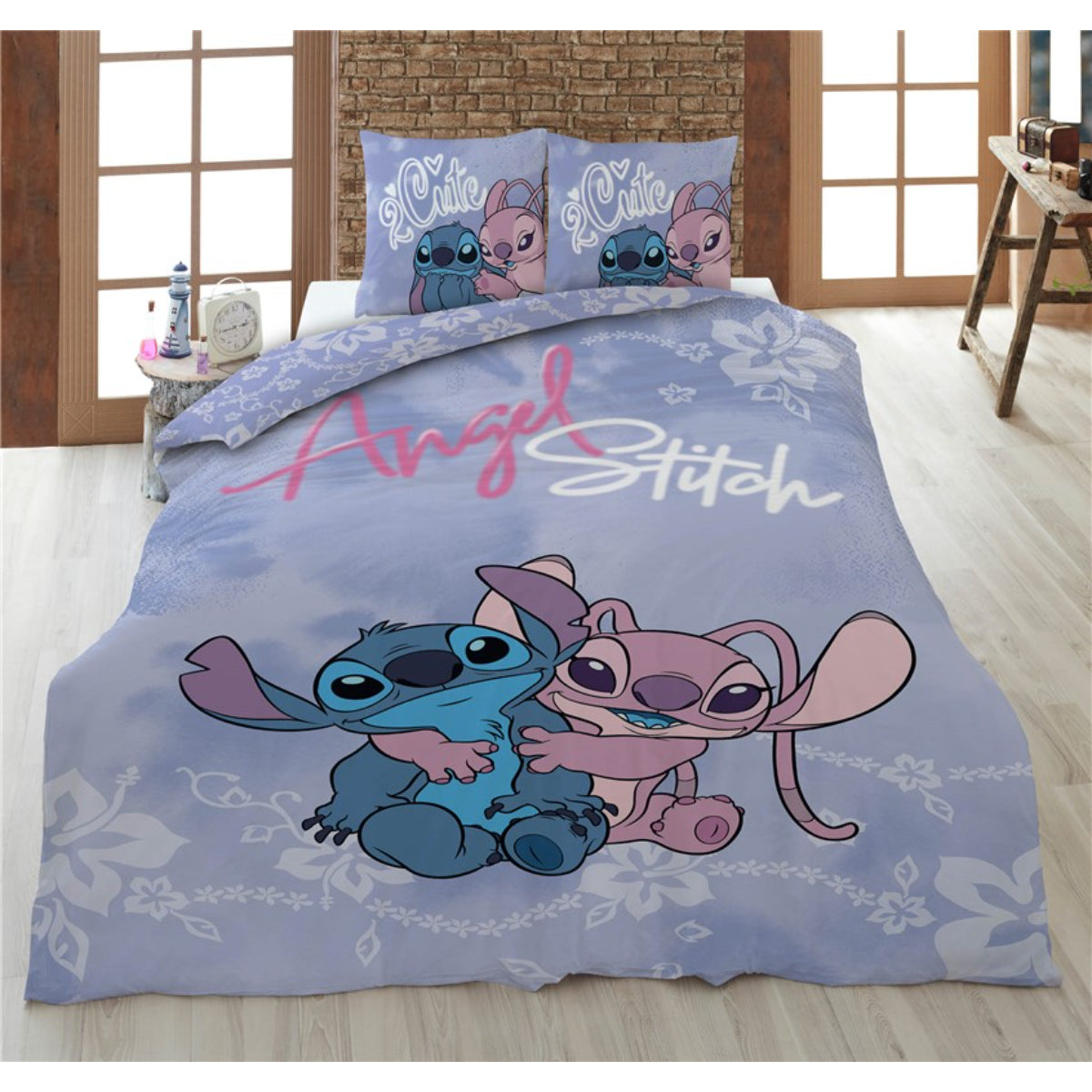 Disney Stitch Bettwäsche Kinder Deckenbezug Kissenbezug Schlafzimmerset 140x200 65x65 cm