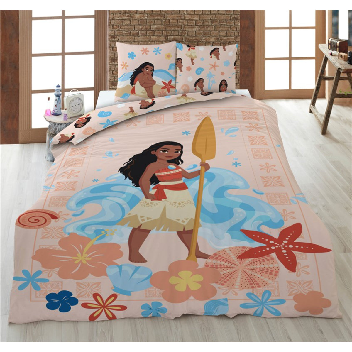 Disney Vaiana Bettwäsche 140x200 + Kissen 65x65 cm Kinder Bettset Polycotton