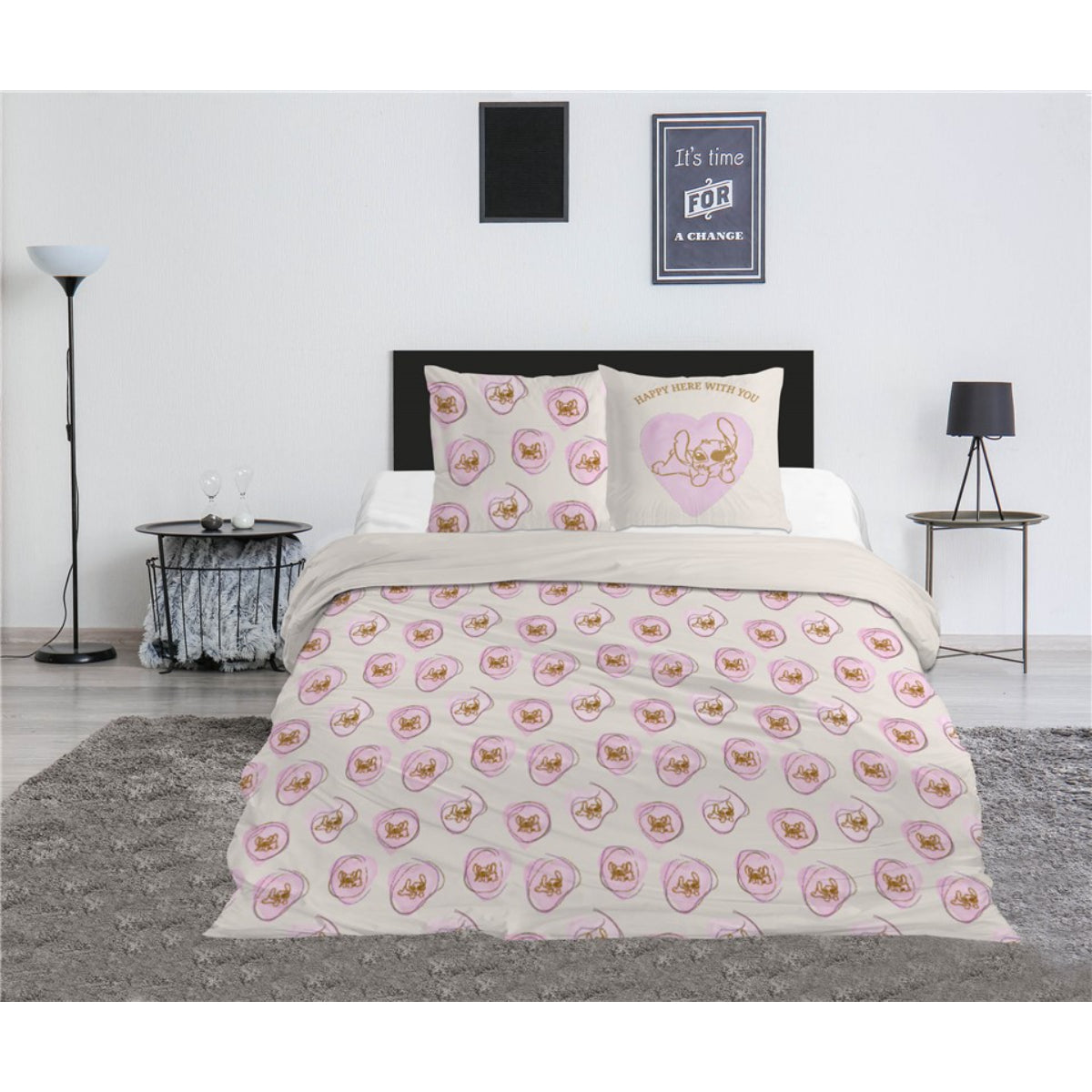 Disney Stitch Bettwäsche Set 240 × 220 cm + 65x65 cm mit zwei Kissenbezügen