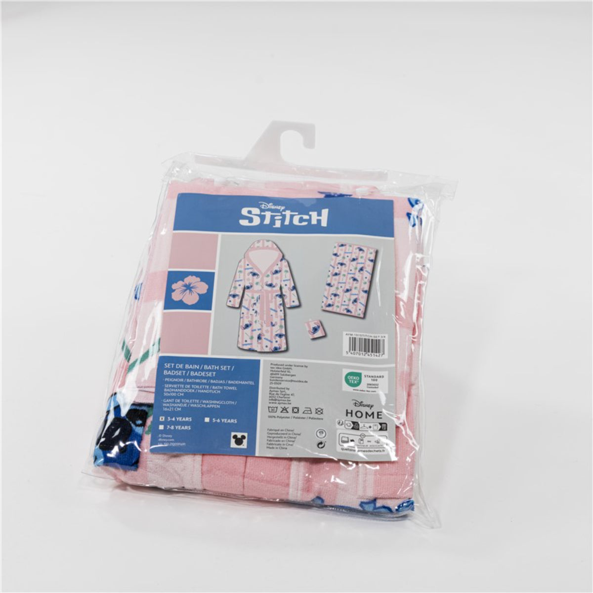 Disney Lilo & Stitch Bade Set für Kinder Bademantel Handtuch und Waschhandschuh