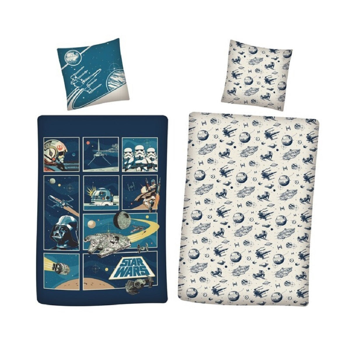 Star Wars Bettbezug 135x200 cm + Kissen 80x80 cm 100 % Baumwolle