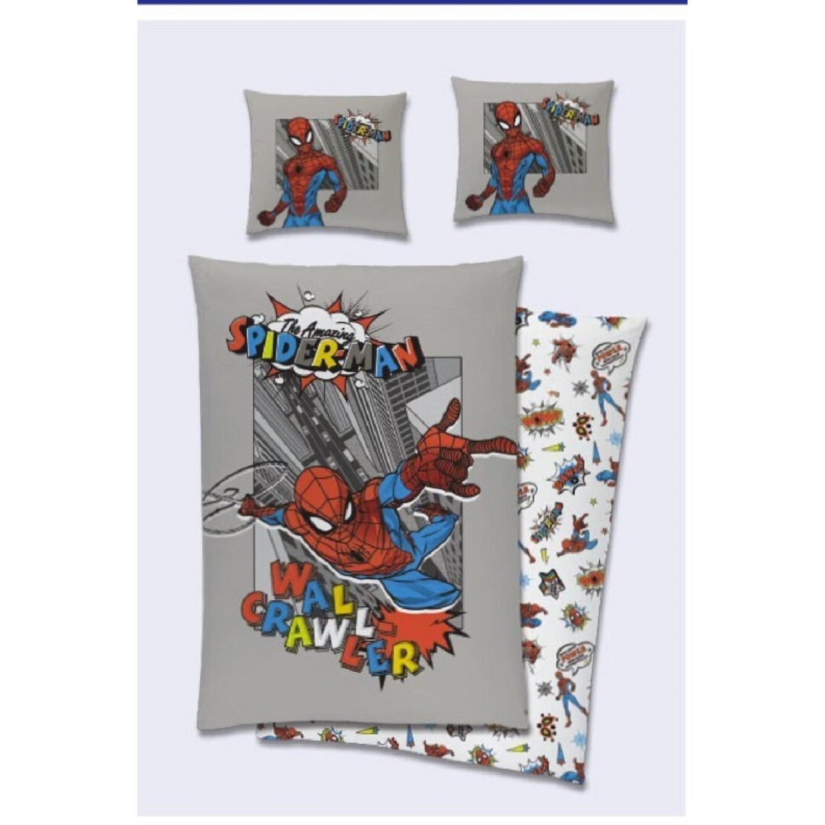 Marvel Spiderman Bettbezug 140x200 cm + Kissen 65x65 cm Baumwolle