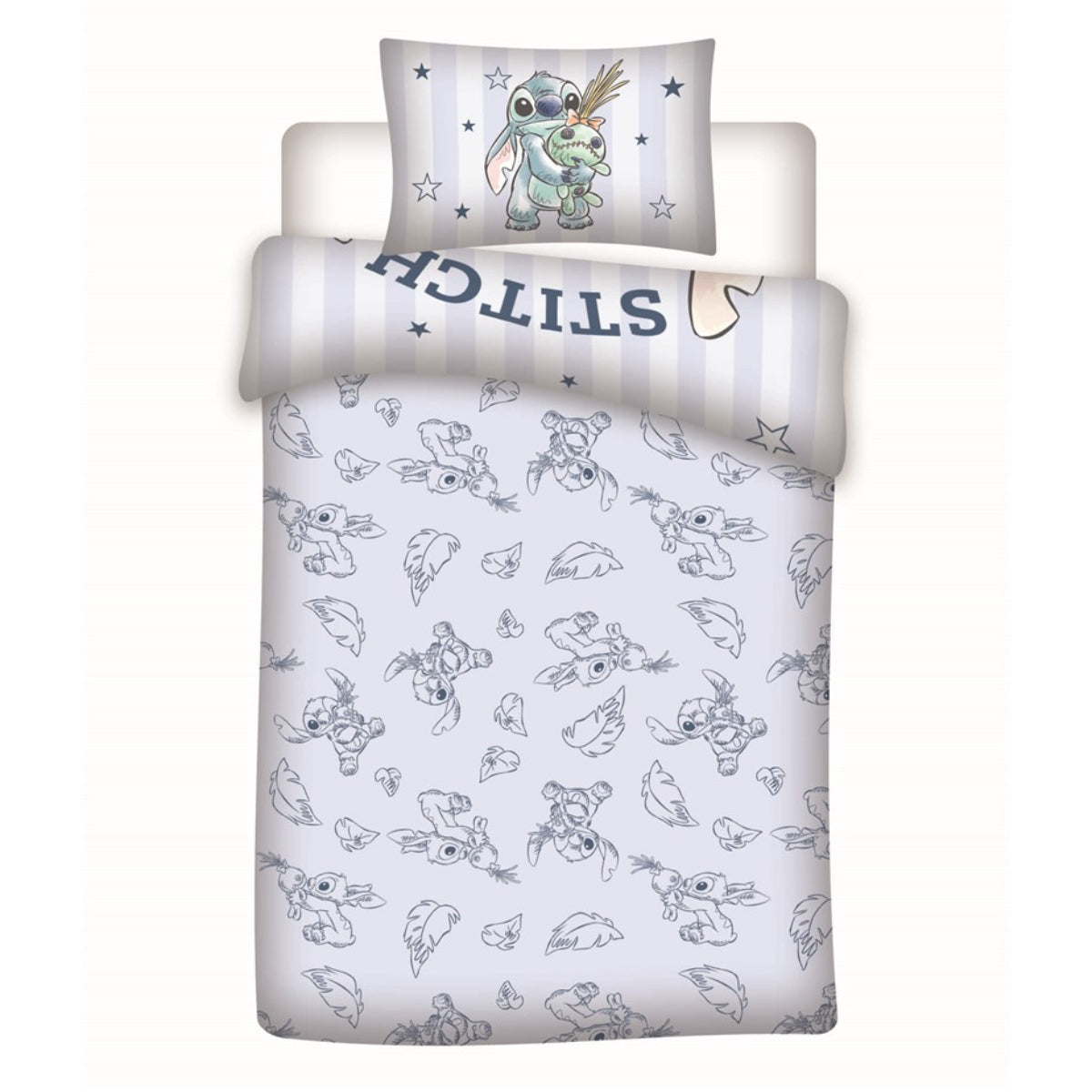 Disney Stitch Baumwolle Kinder Bettwäsche Set 100 × 140 cm mit Kissenbezug 40 × 60 cm für Kinderbett