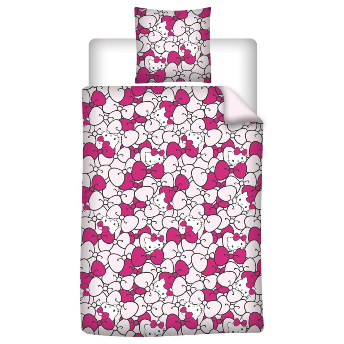 Sanrio Hello Kitty Bettbezug Set 140 × 200 cm mit Kissenhülle 65 × 65 cm für Kinderzimmer