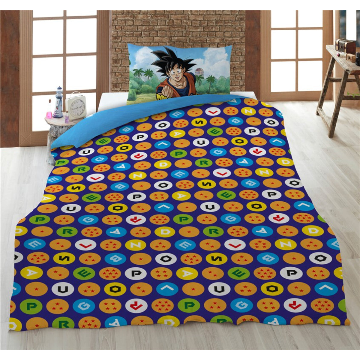 Dragon Ball Z Baumwolle Bettwäsche Set 160 × 210 cm mit Kissenbezug 65 × 100 cm für Schlafzimmer