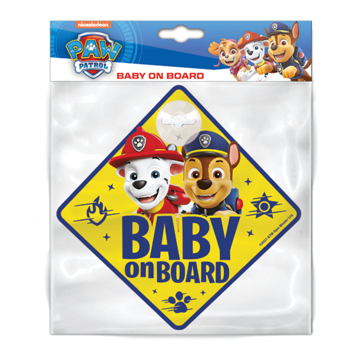 Paw Patrol Baby on Board Schild Auto mit Saugnapf Hinweis Schild fürs Fenster