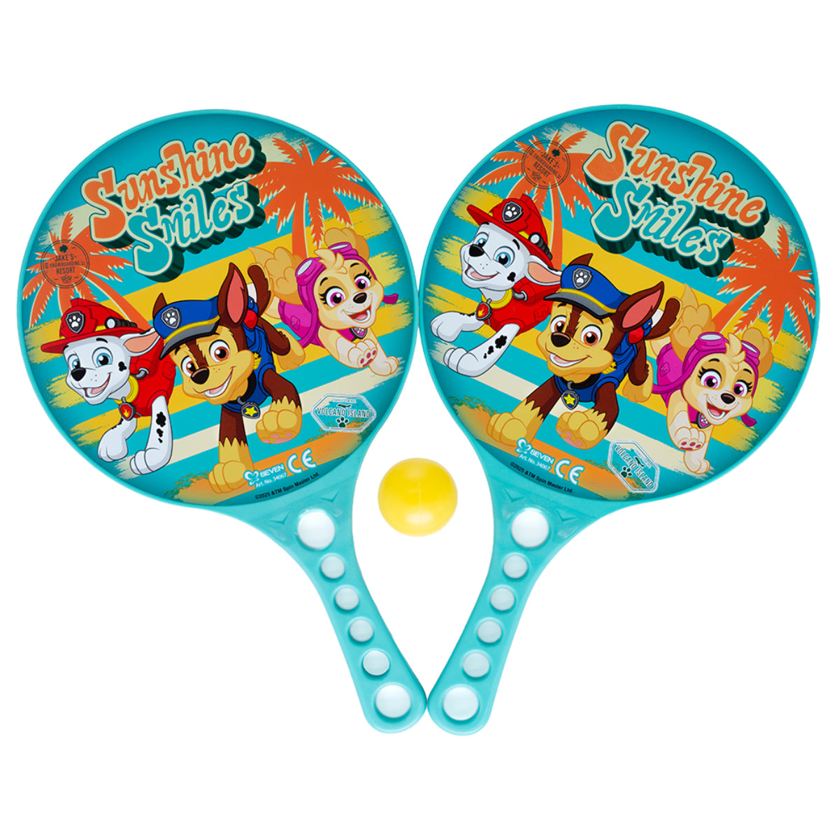Paw Patrol 2 Stück Beachball Schläger Set mit Ball für Familien und Kinder