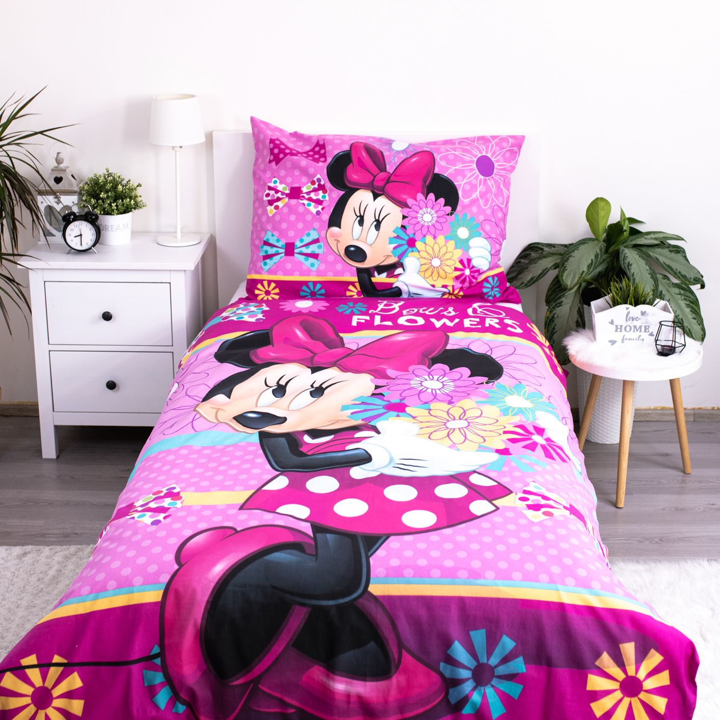 Disney Minnie Mouse Design Kuschelige Bettwäsche Baumwolle, 140x200 cm & 70x90 cm