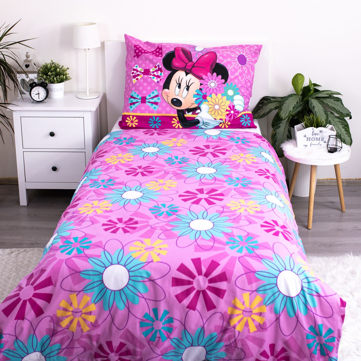 Disney Minnie Mouse Design Kuschelige Bettwäsche Baumwolle, 140x200 cm & 70x90 cm