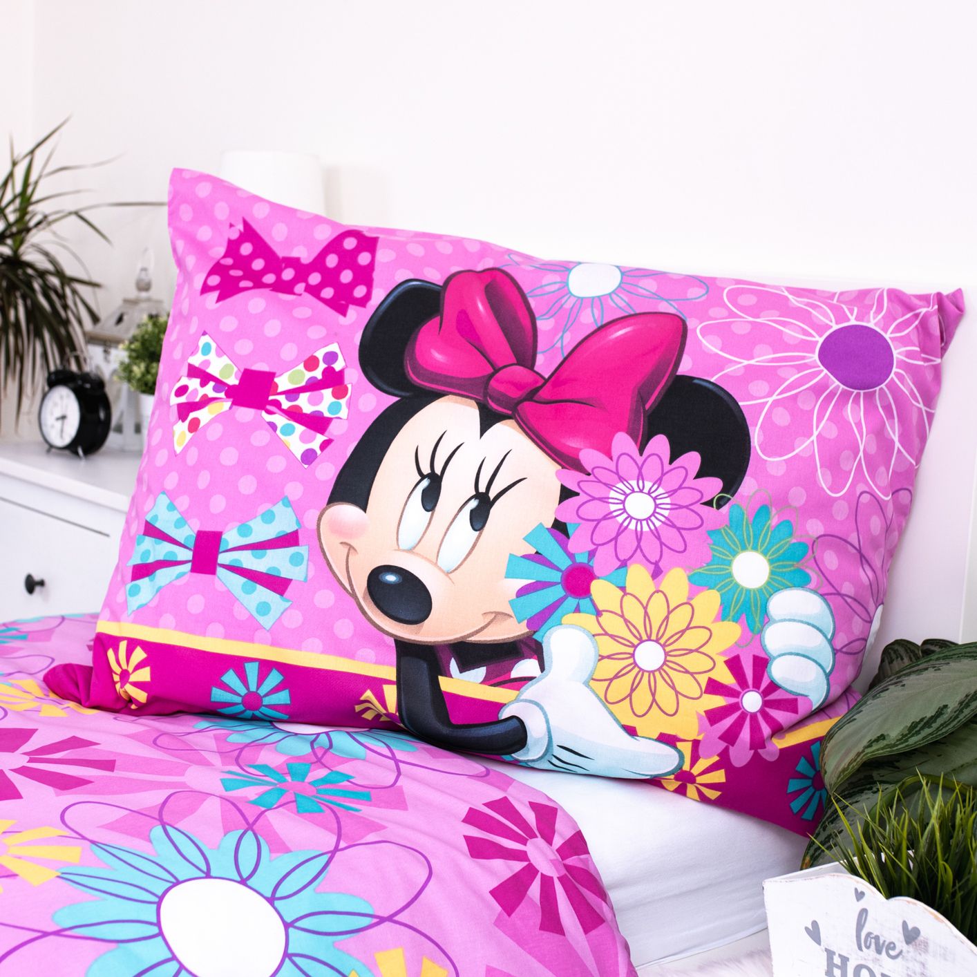 Disney Minnie Mouse Design Kuschelige Bettwäsche Baumwolle, 140x200 cm & 70x90 cm