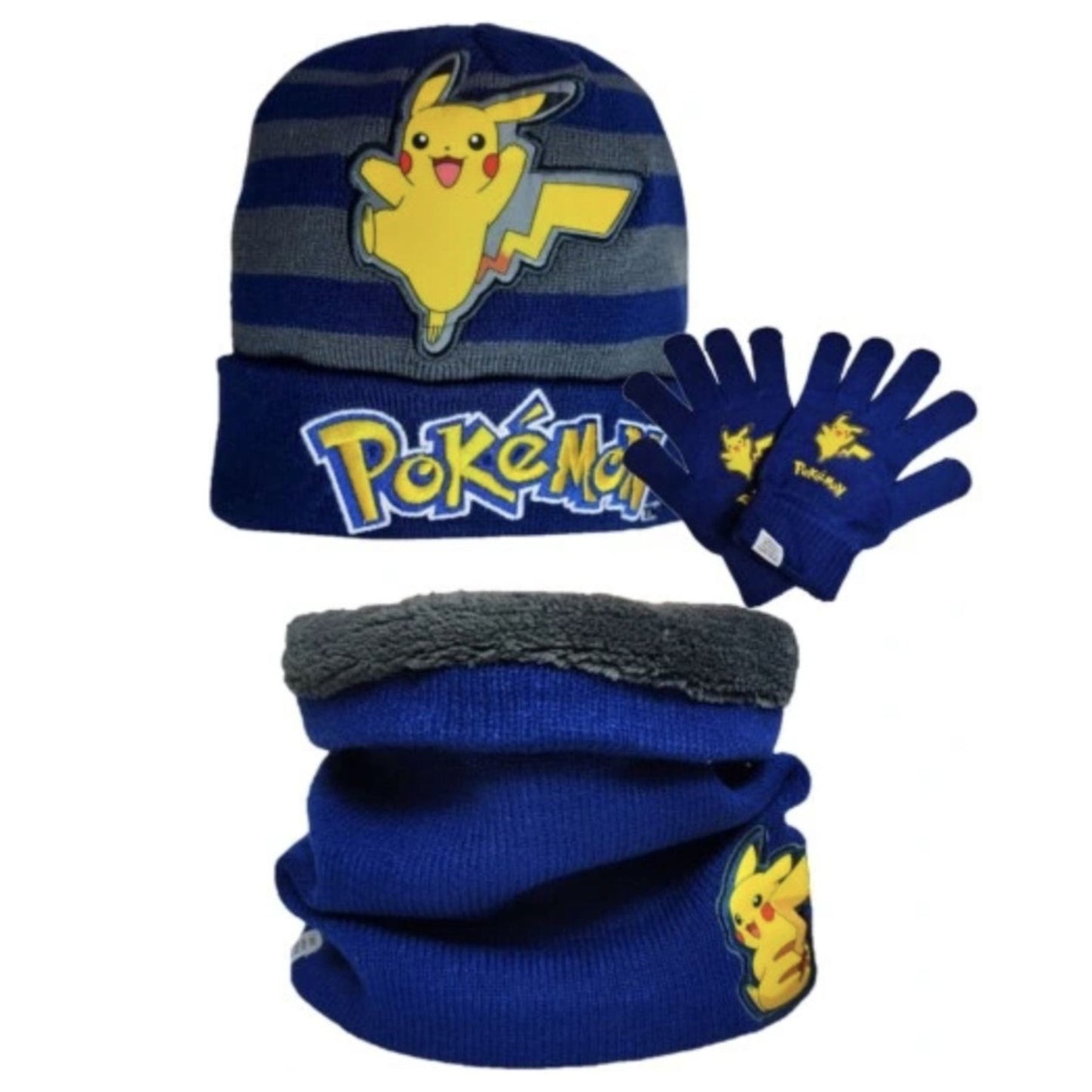 Pokemon 3-teiliges Winter Set Schlauchschal & Mütze & Handschuhe für Kinder