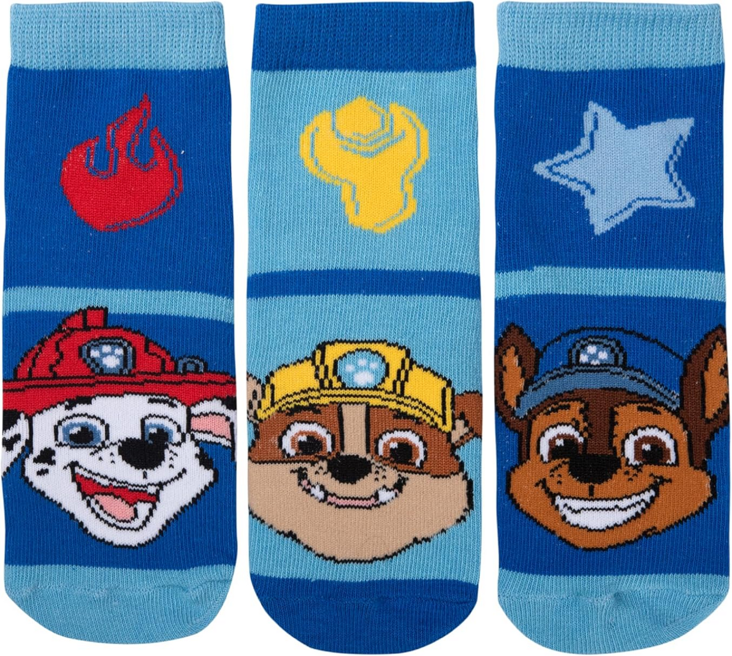 Paw Patrol Socken für Jungen - Kinder Sneaker Kindersocken Söckchen Blau (3er Pack)