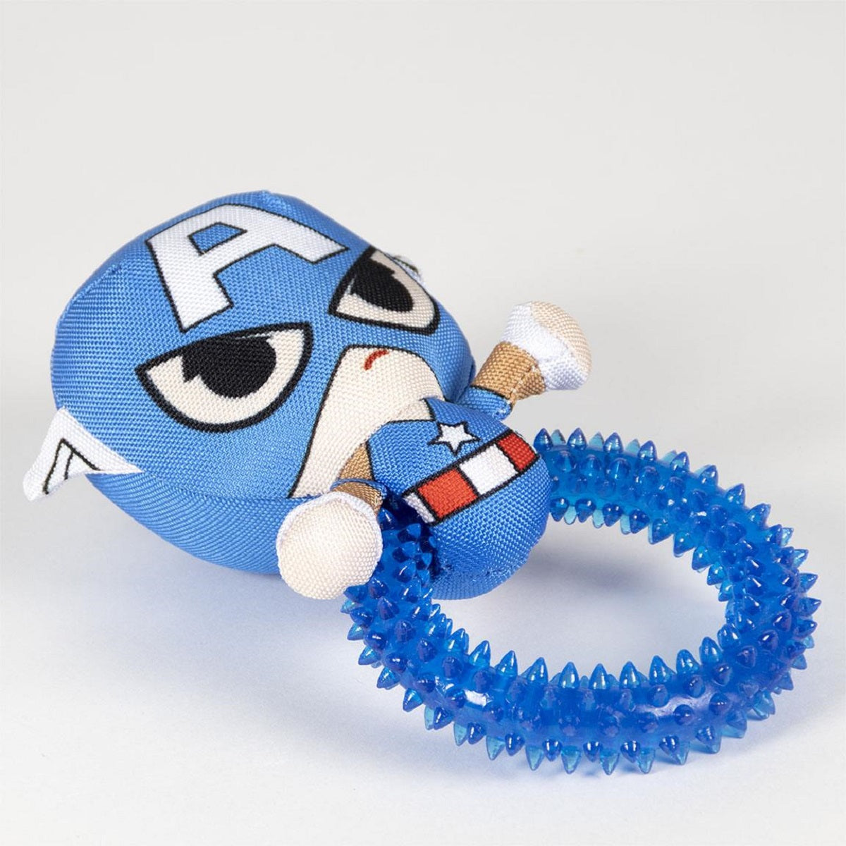 Captain America Hundespielzeug – Robuster Beißring mit Quietscher
