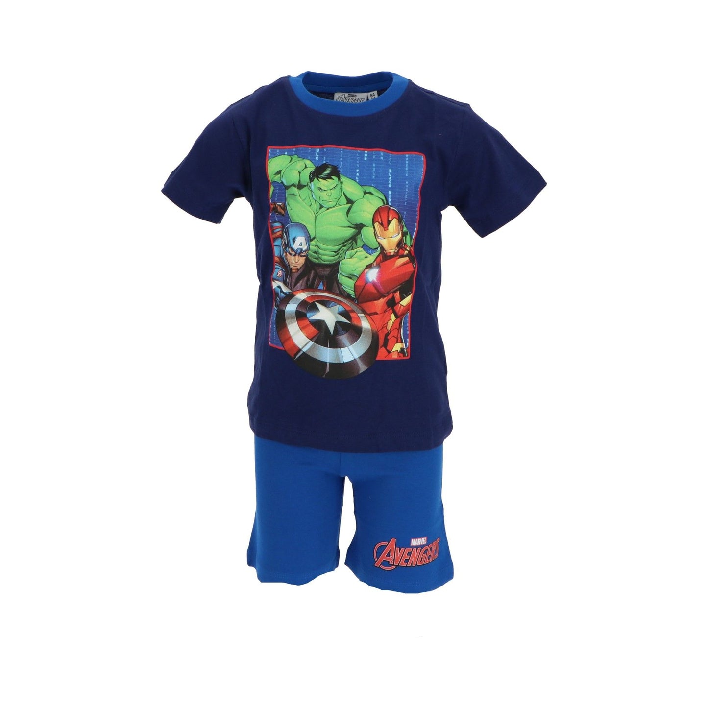 Avengers Schlafanzug Kinder Zweiteiliger Pyjama kurzarm aus Baumwolle Shortamas