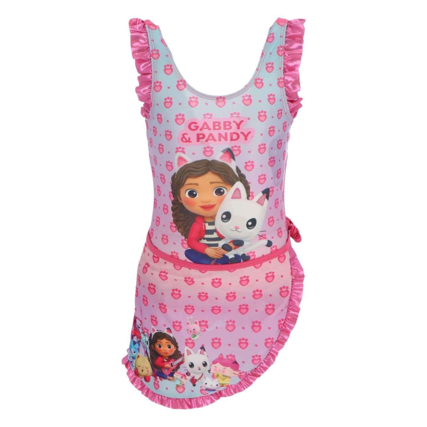 Gabby's Dollhouse Kinder Badeanzug mit Sarong Badebekleidung