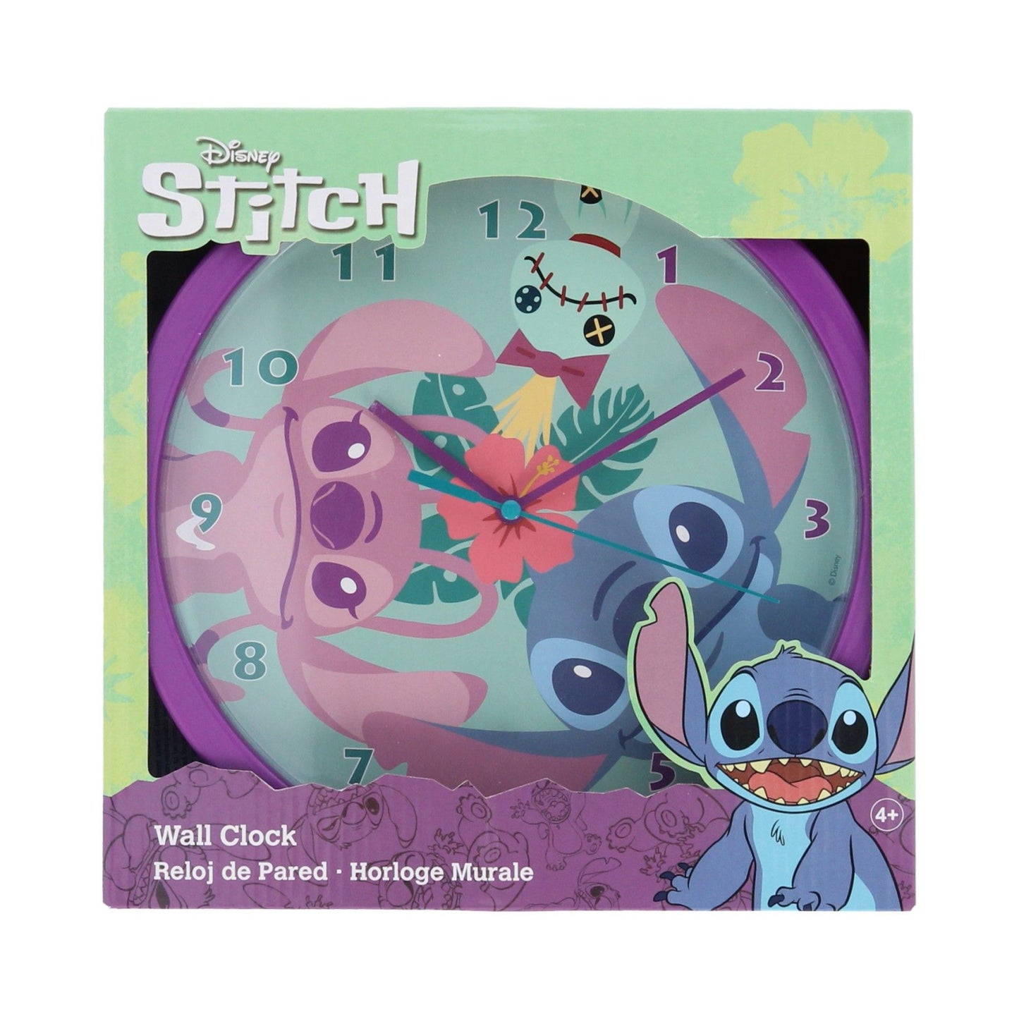 Lilo & Stitch Wanduhr – Lila – Analoge Uhr fürs Kinderzimmer