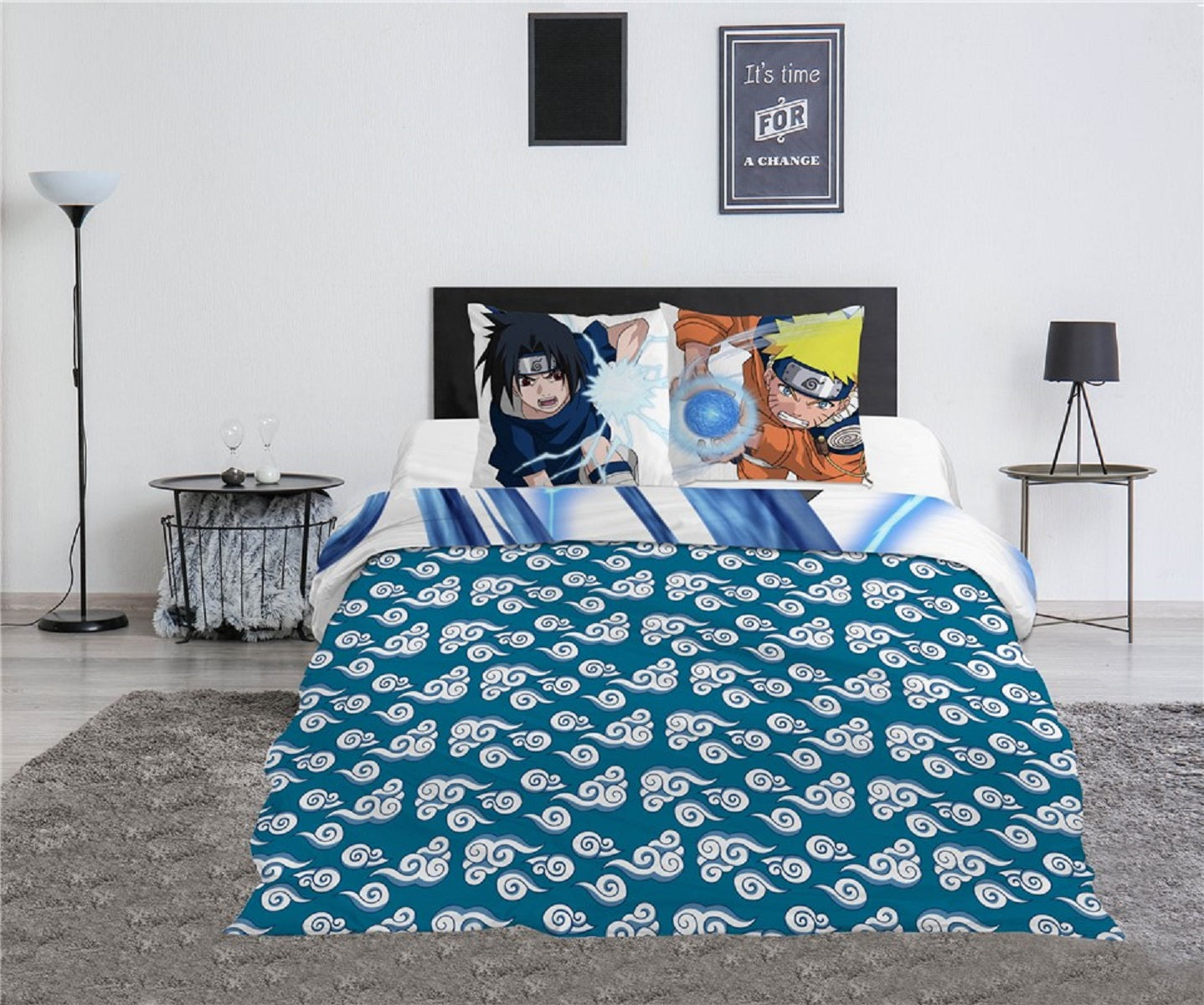 Naruto 3-teiliges Bettwäsche-Set – Decken- und Kissenbezug 240x220 + 65x65 cm aus Polycotton