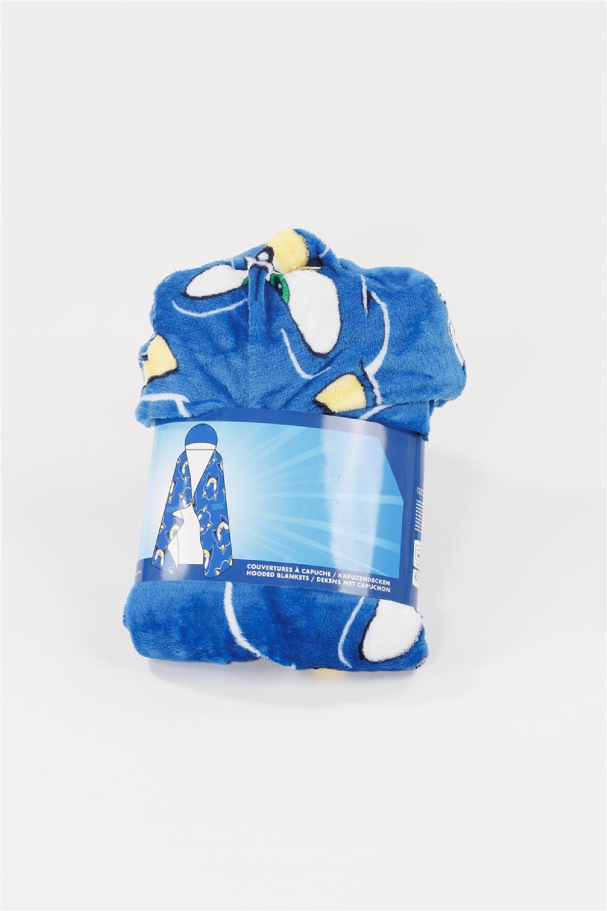 Sonic Kuscheldecke mit Kapuze für Kinder – weich & wärmend – 120x150 cm