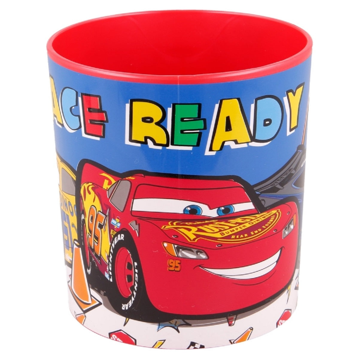Disney Cars Becher Mikrowellengeeigneter Kunststoffbecher 390 ml – Motivbecher für Kinder