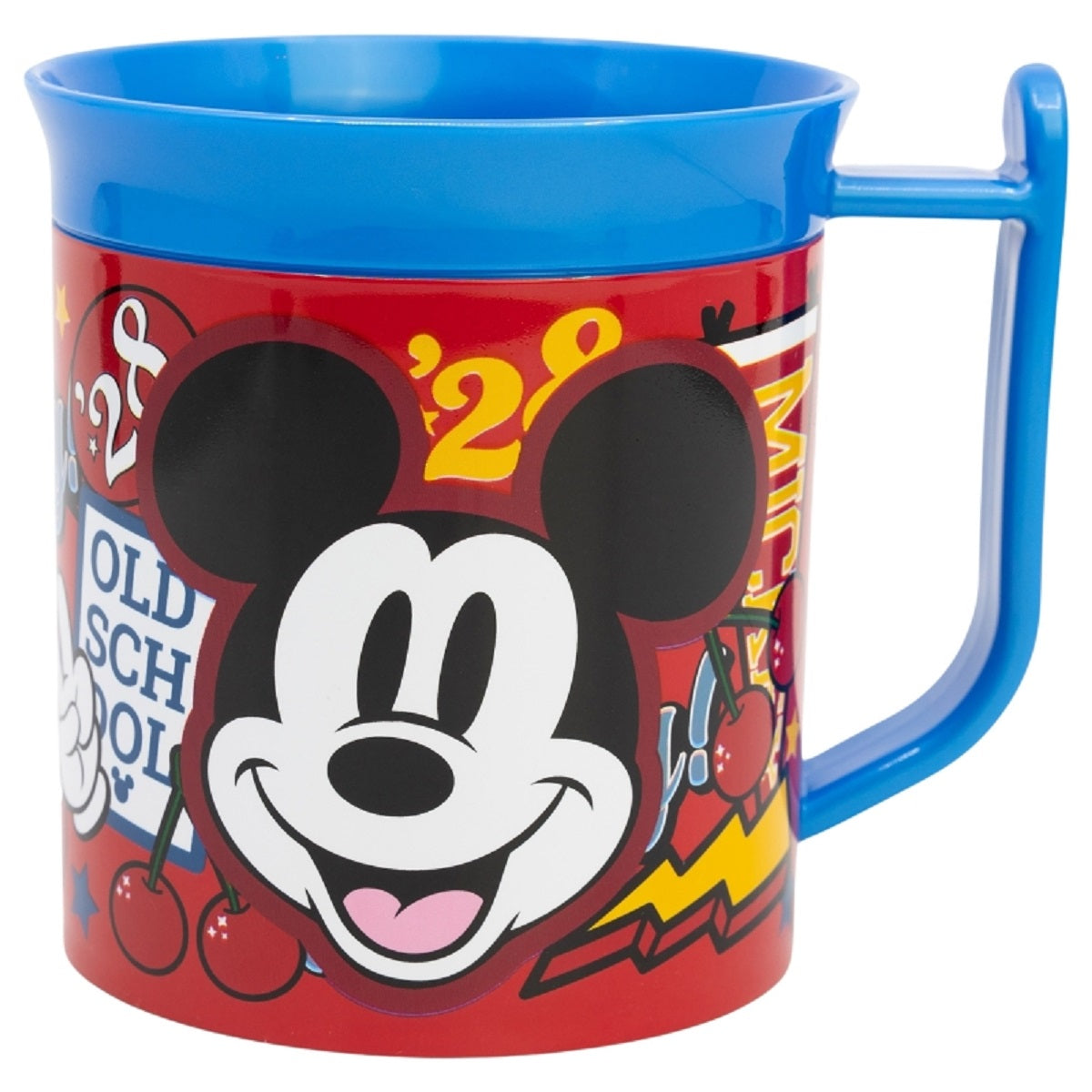 Disney Mickey Mouse Becher Mikrowellengeeigneter Kunststoffbecher 400 ml – Motivbecher für Kinder