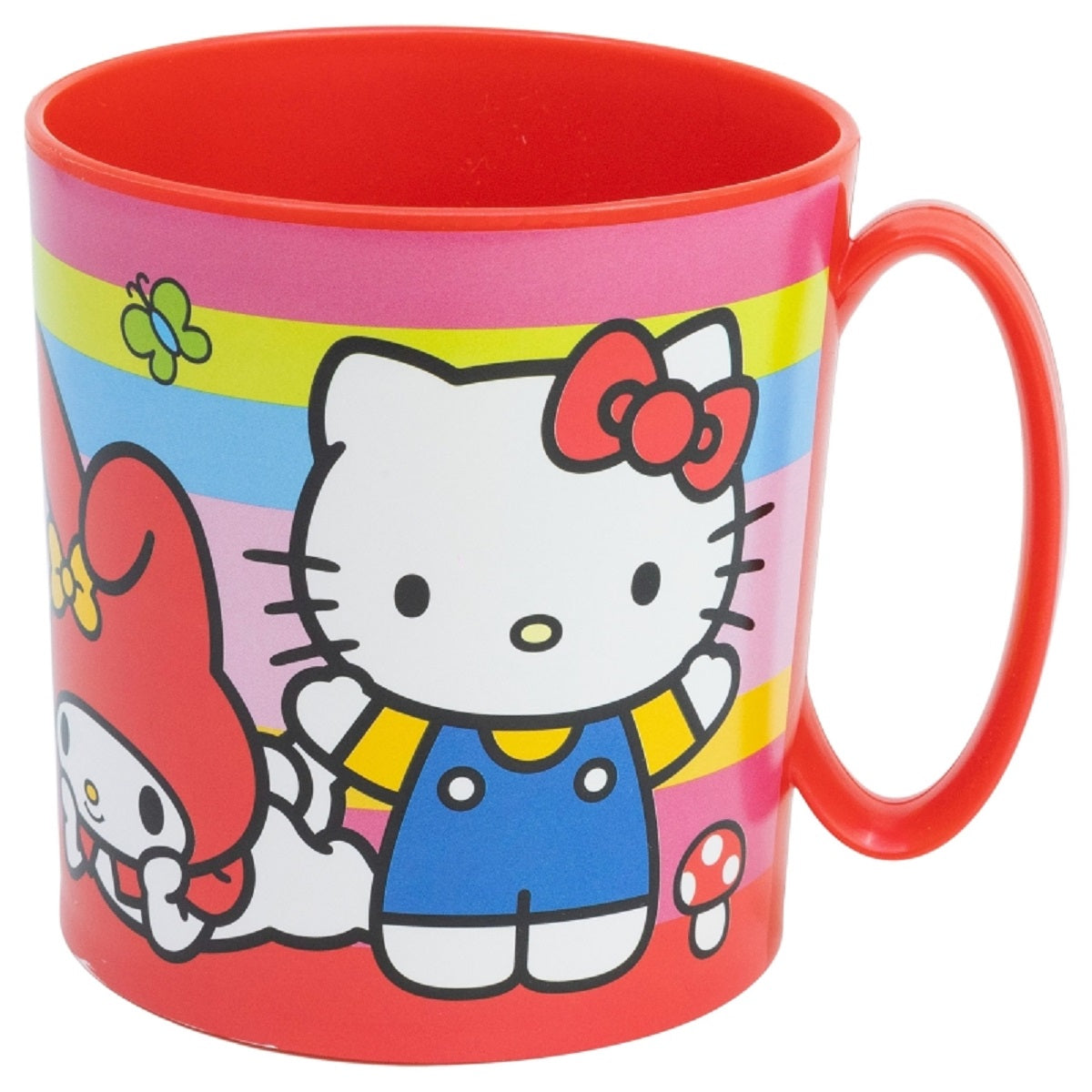 Hello Kitty Becher Mikrowellengeeigneter Kunststoffbecher 390 ml – Motivbecher für Kinder