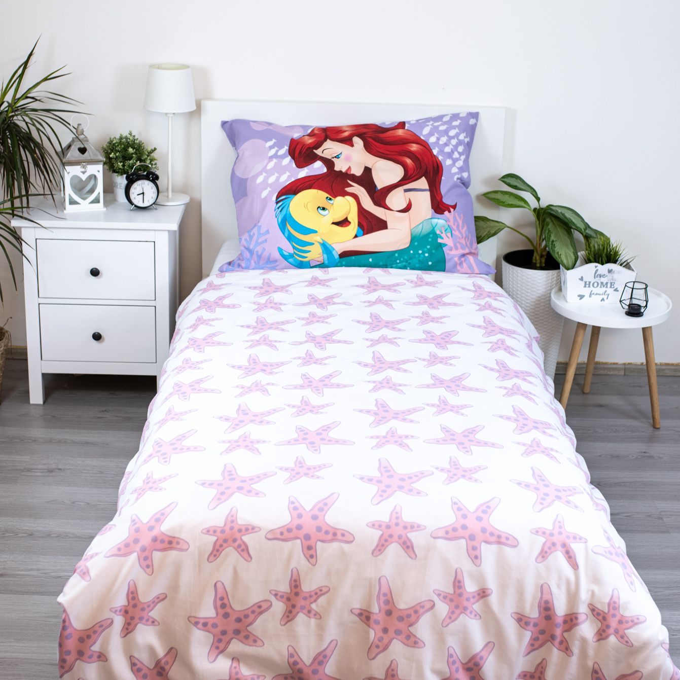 Disney Ariel Bettwäsche – Bettbezug 140x200 cm & Kissenbezug 70x90 cm