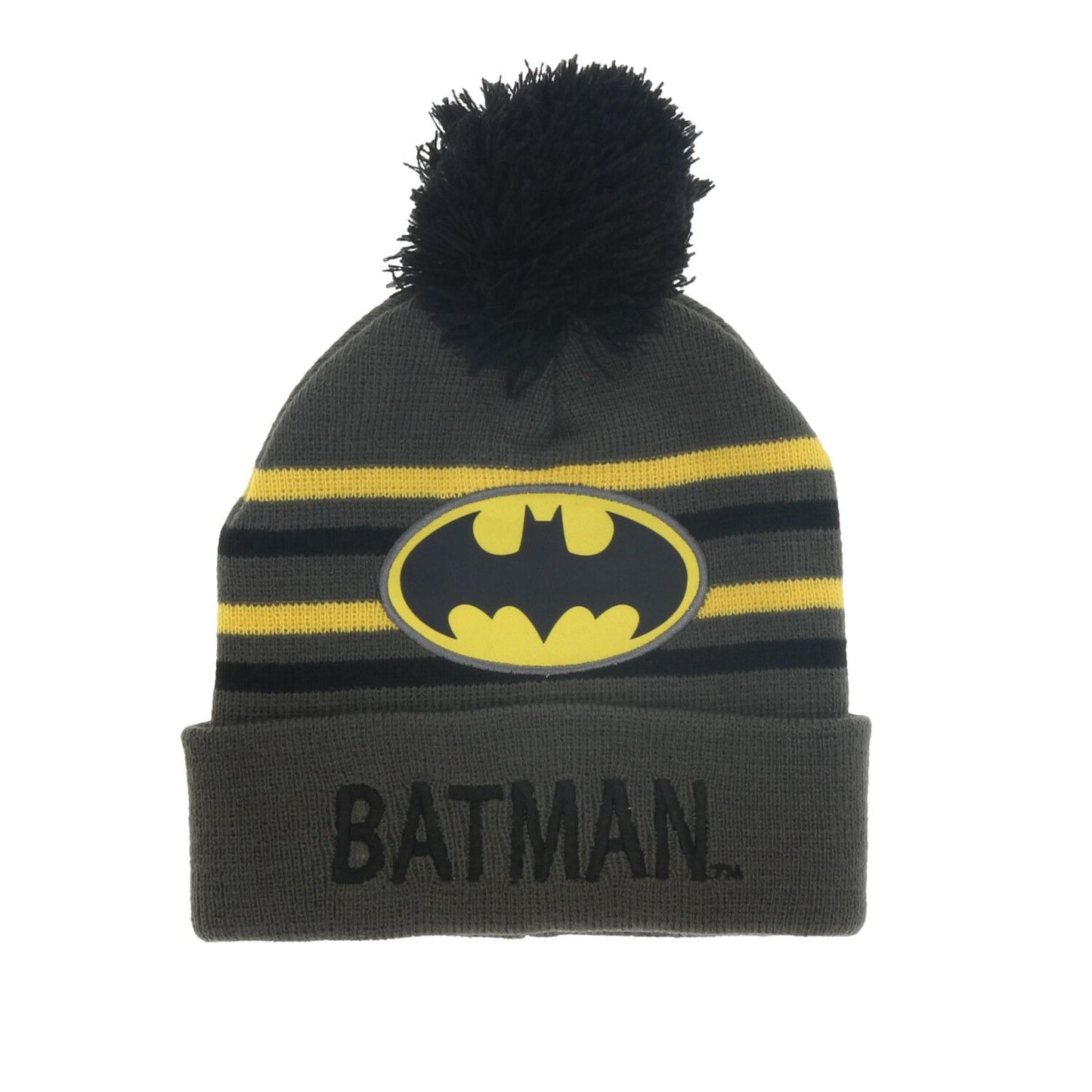 Batman Wintermütze mit Bommel – Coole Onesize Mütze für Kinder