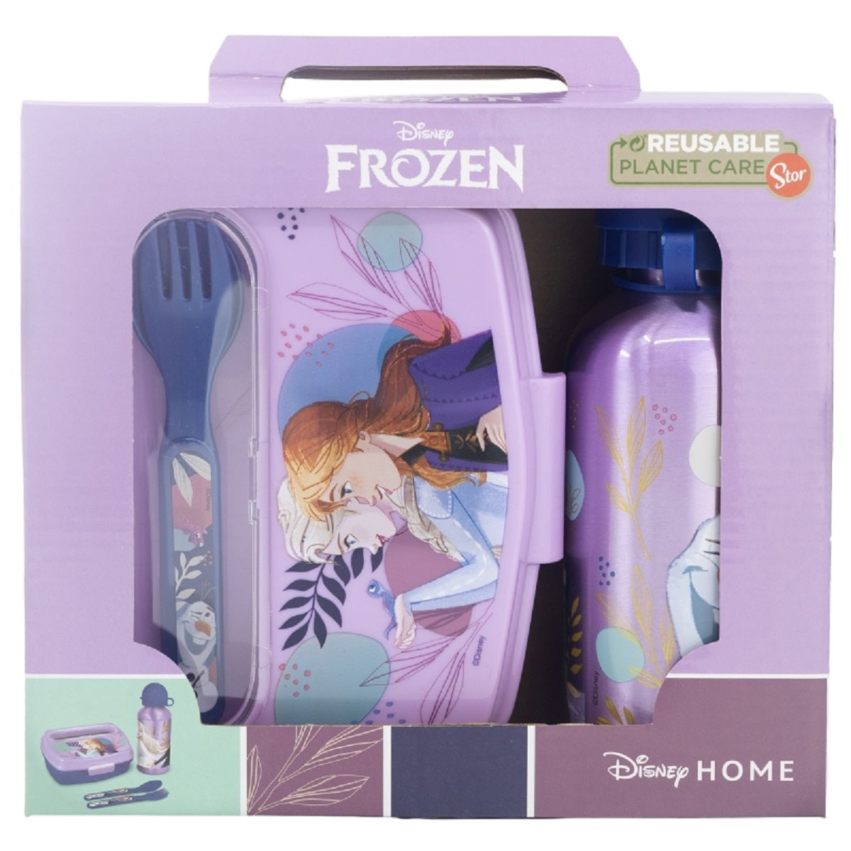 Disney Frozen 4er Set Trust The Journey Aluminiumflasche, Snackbox und mehr