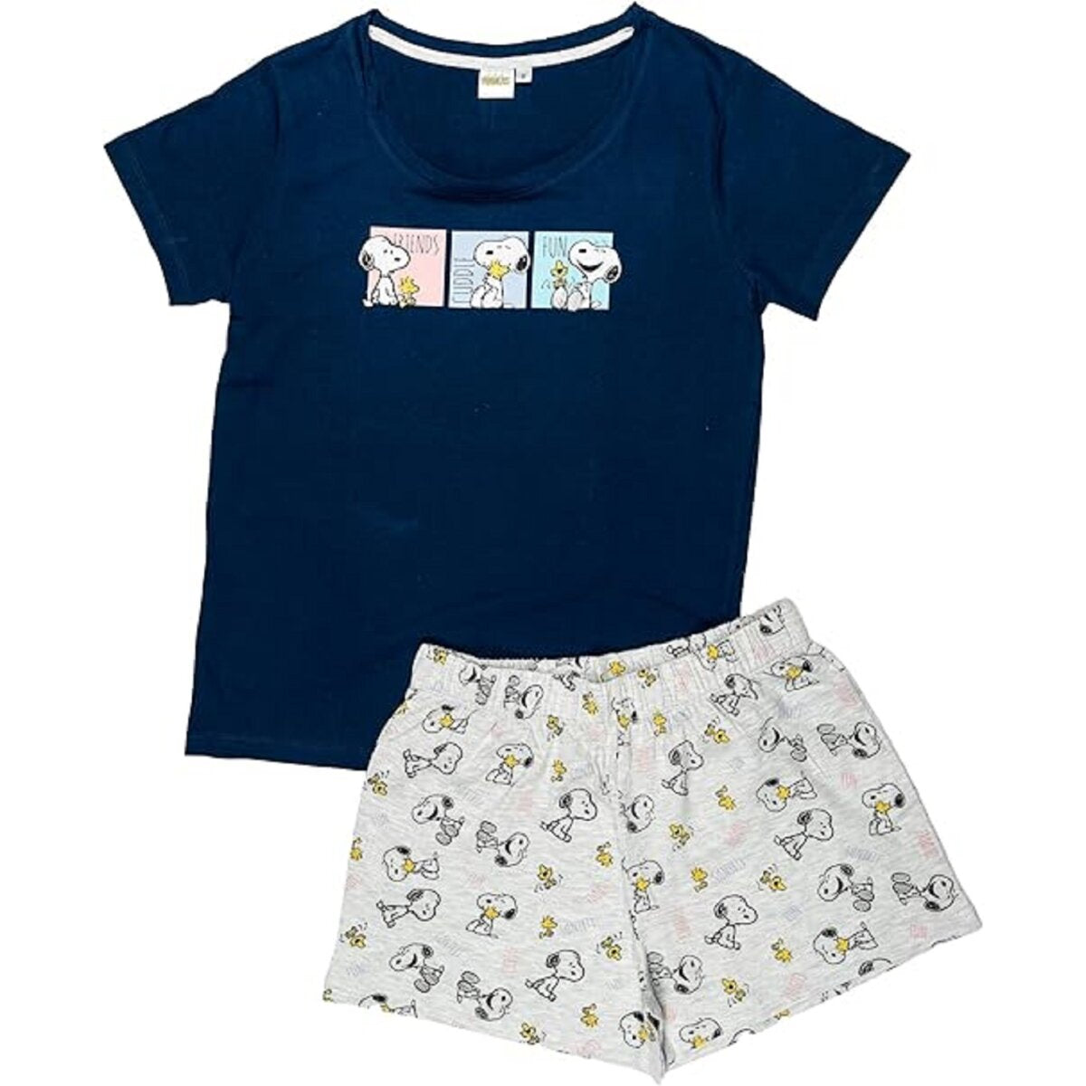 Snoopy Pyjama Set Damen Baumwolle Ärmellos mit Tanktop und Shorts