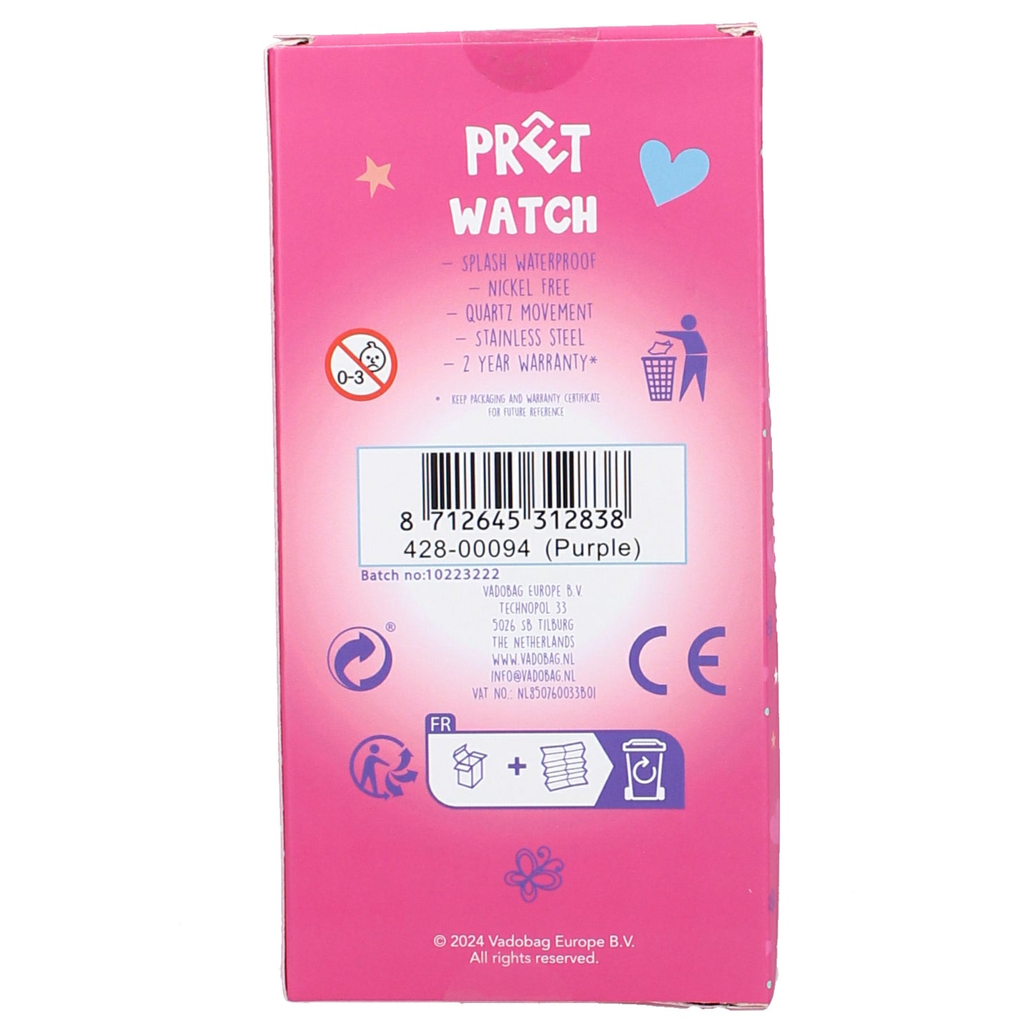 Prêt Kids Time! Kinderuhr – Einhorn-Design, Glitzer-Armband & verstellbarer Verschluss