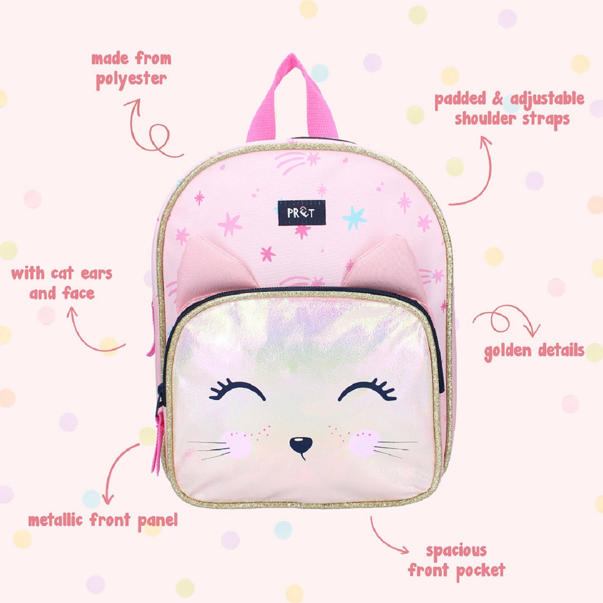 Prêt Rucksack Giggle – Süßer Kinder-Rucksack mit Katzengesicht