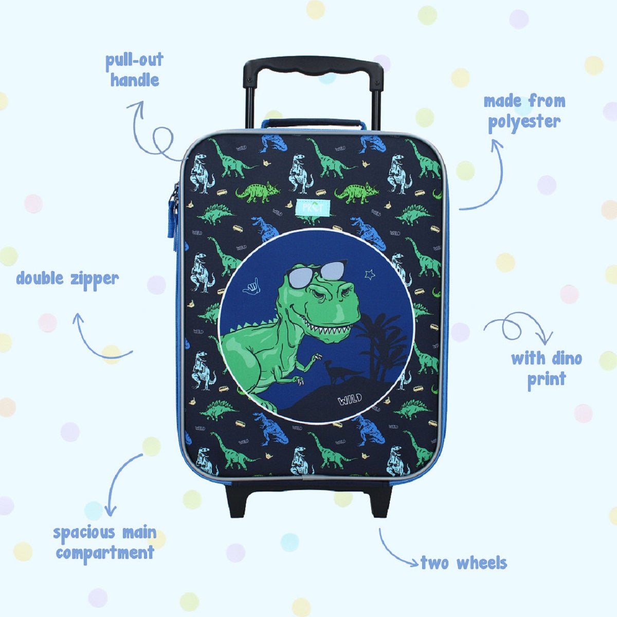 Prêt Kinder-Trolley Made To Roll – Koffer mit Dinosaurier-Motiv