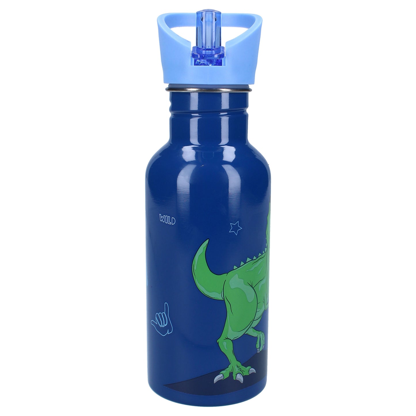 Prêt Trinkflasche für Kinder 500ml, Dinosaurier-Motiv & ausklappbarer Strohhalm