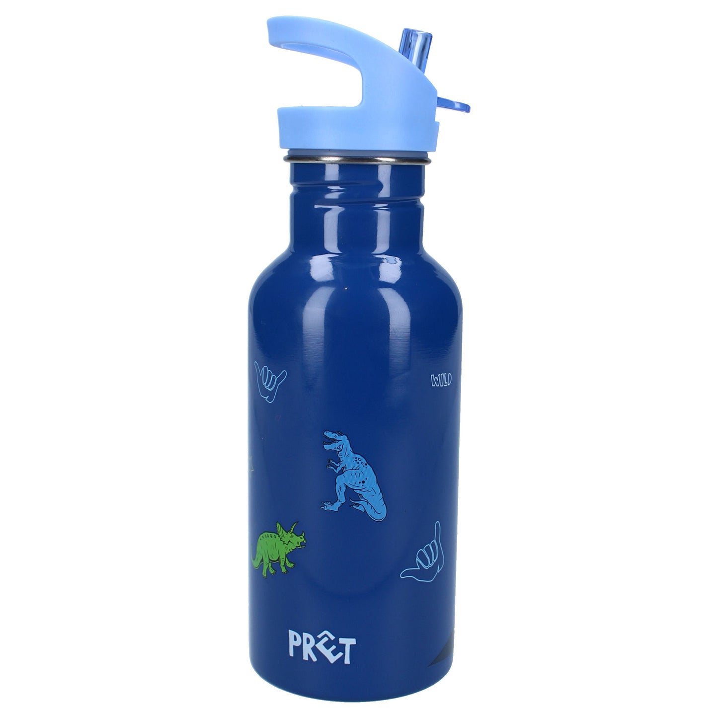Prêt Trinkflasche für Kinder 500ml, Dinosaurier-Motiv & ausklappbarer Strohhalm