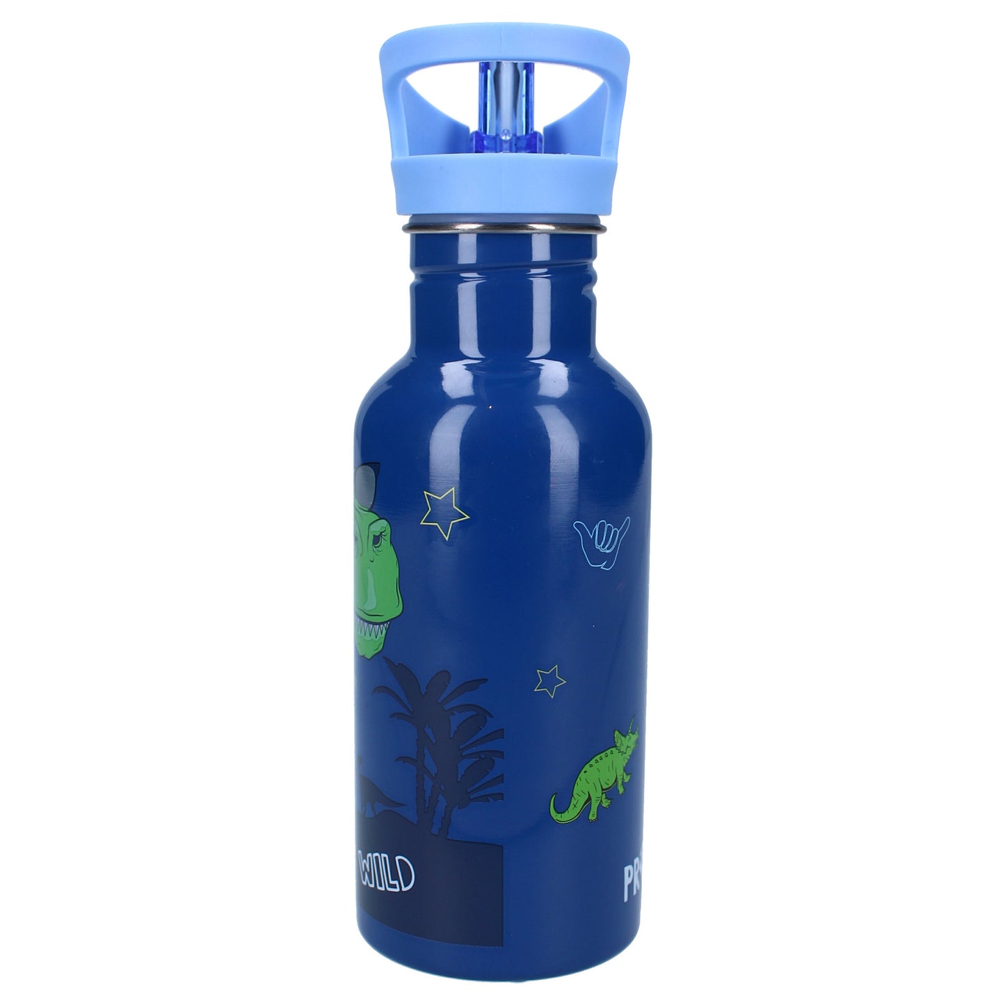 Prêt Trinkflasche für Kinder 500ml, Dinosaurier-Motiv & ausklappbarer Strohhalm