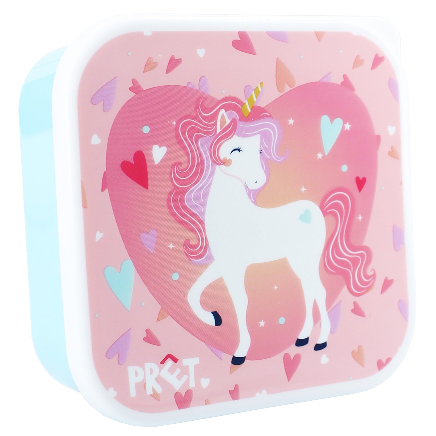 Prêt Snackbox Lunchbox 3-in-1 – Einhorn Design, stapelbare Behälter für Kinder