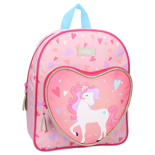 Prêt Rucksack Kinder – Happy Go Lucky Einhorn Rucksack Rosa mit Herzfach