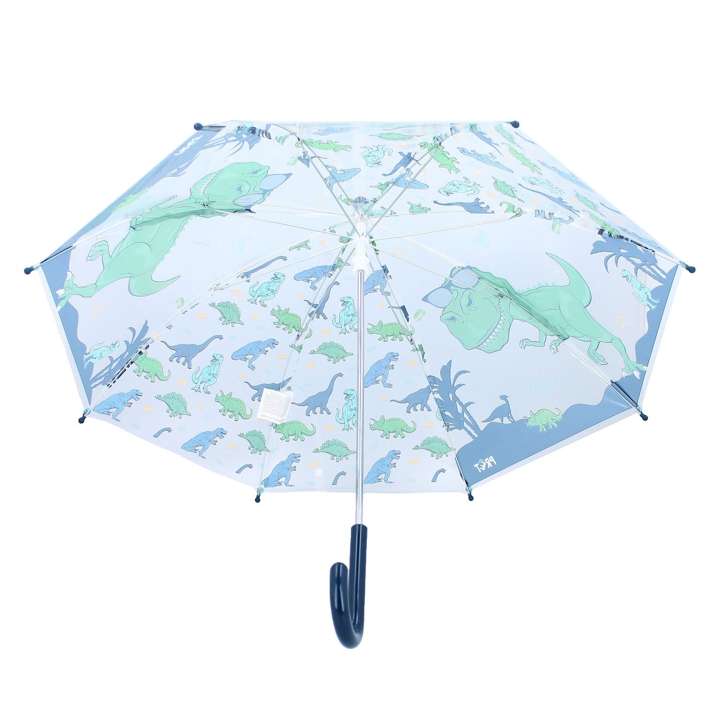 Prêt Kinder-Regenschirm ⌀ 71 cm Dino-Design, blau & durchsichtig