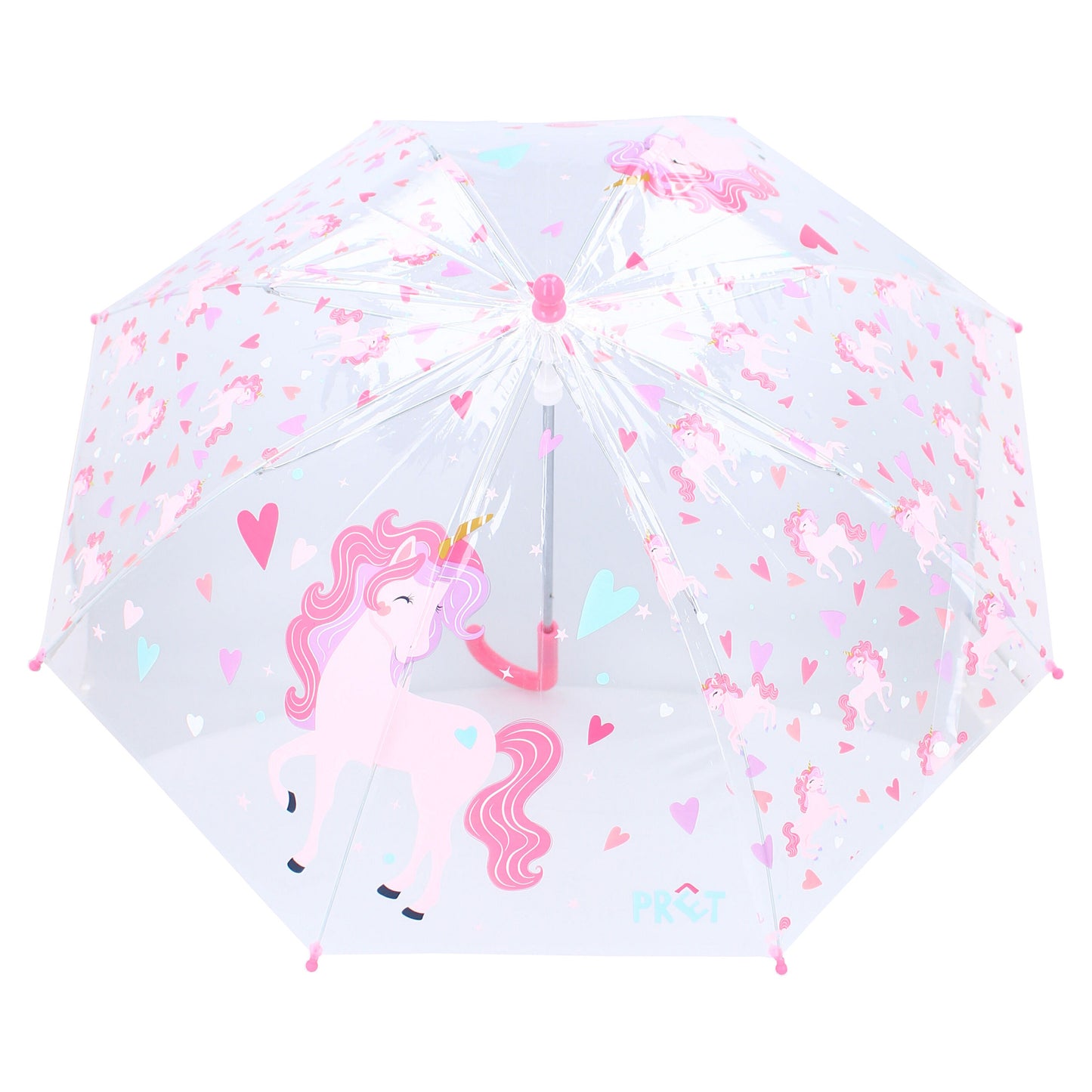 Prêt Kinder-Regenschirm ⌀ 71 cm Einhorn-Design, transparent & handlich