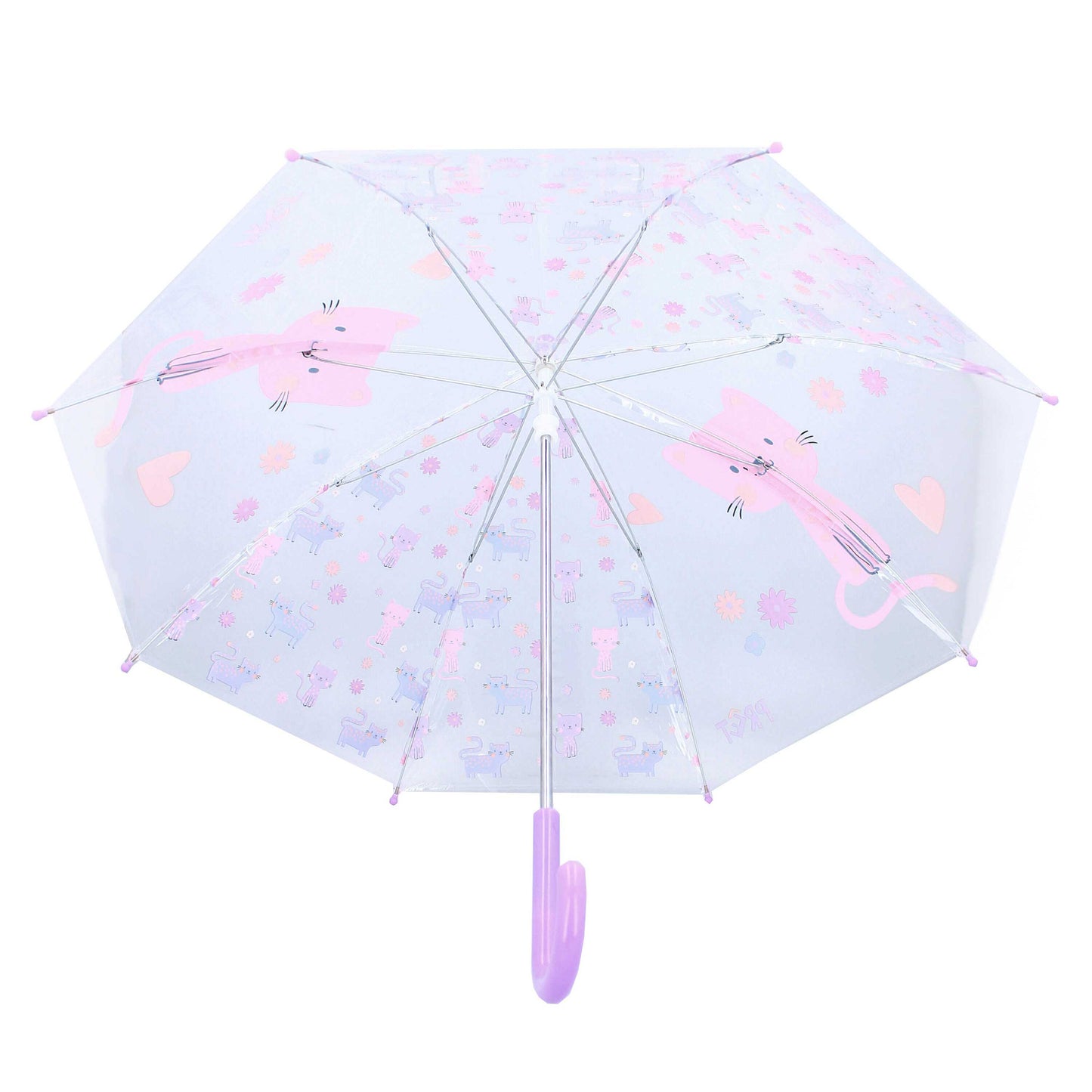 Prêt Kinder-Regenschirm ⌀ 71 cm Katze-Design, transparent & handlich