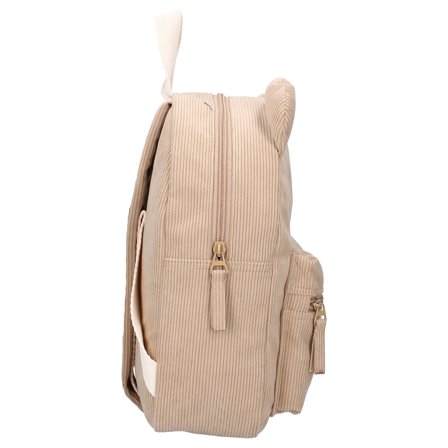 Prêt Rucksack 3D Ridge And Row – Beiger Kinder Rucksack aus Rippstoff 31x26x9 cm