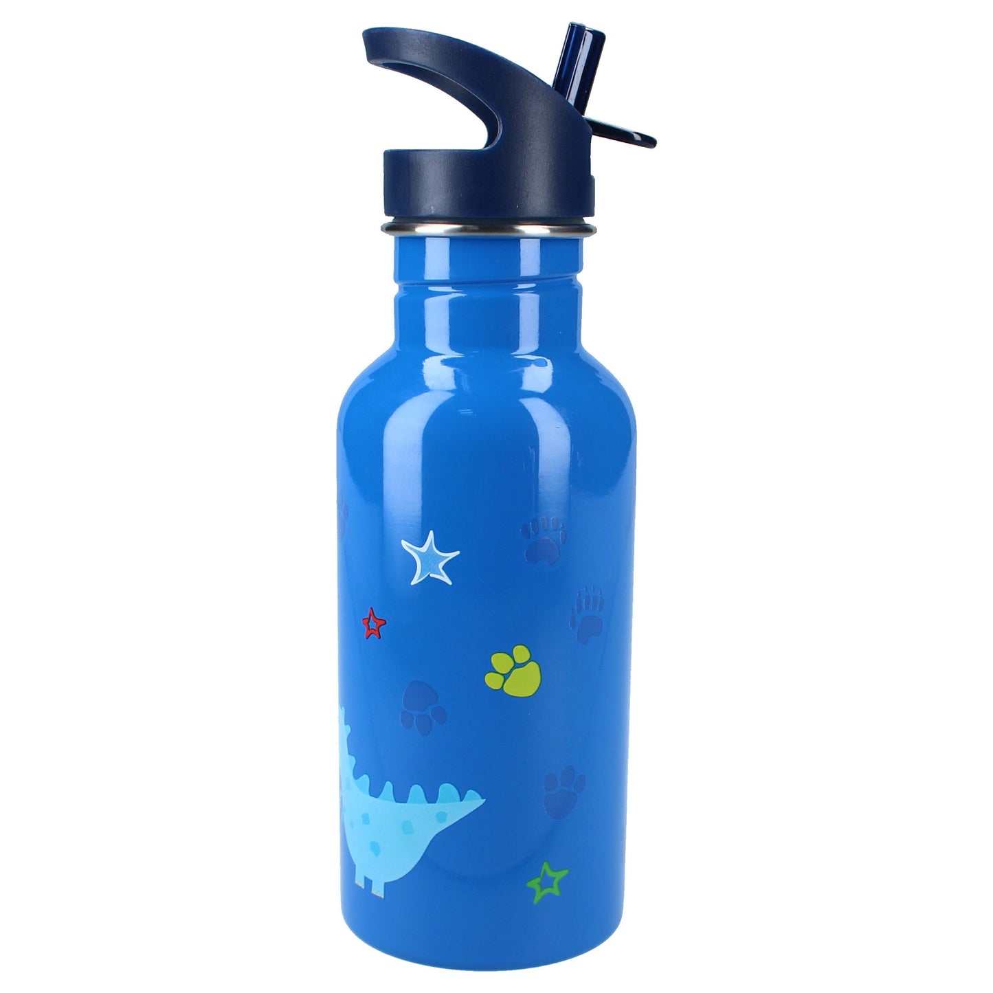 Prêt Trinkflasche Kinder – 500 ml Dino Blau mit Strohhalm