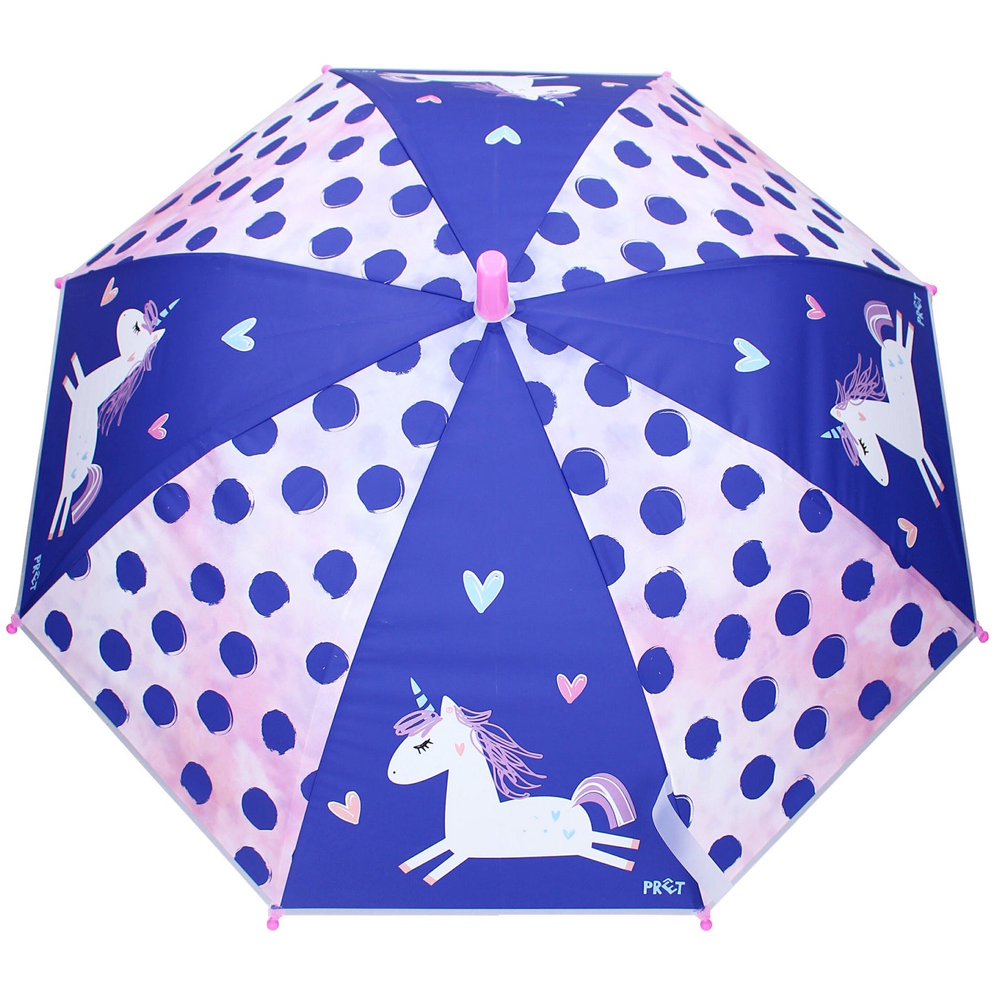 Prêt Kinder-Regenschirm ⌀ 73 cm Einhorn-Design, transparent & handlich