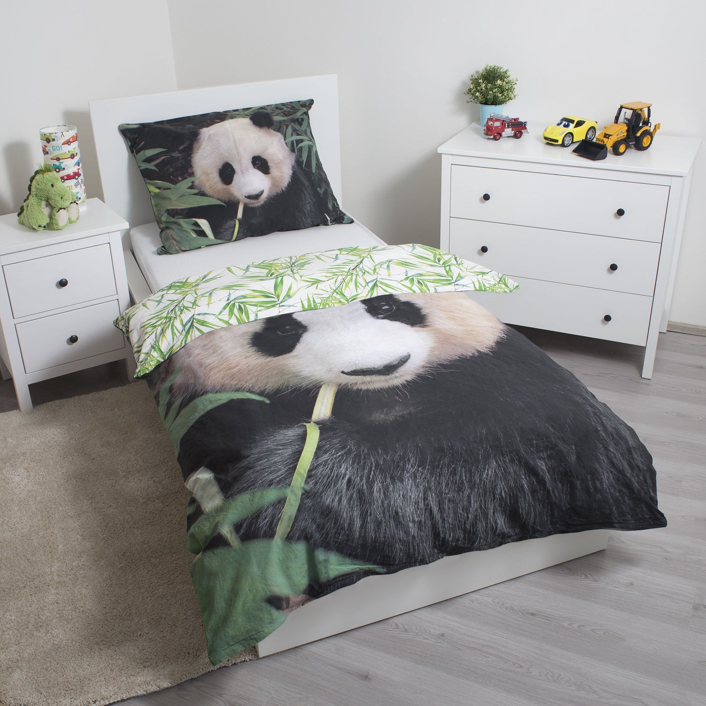 Panda Design Kuschelige Bettwäsche Baumwolle, 140x200 cm & 70x90 cm