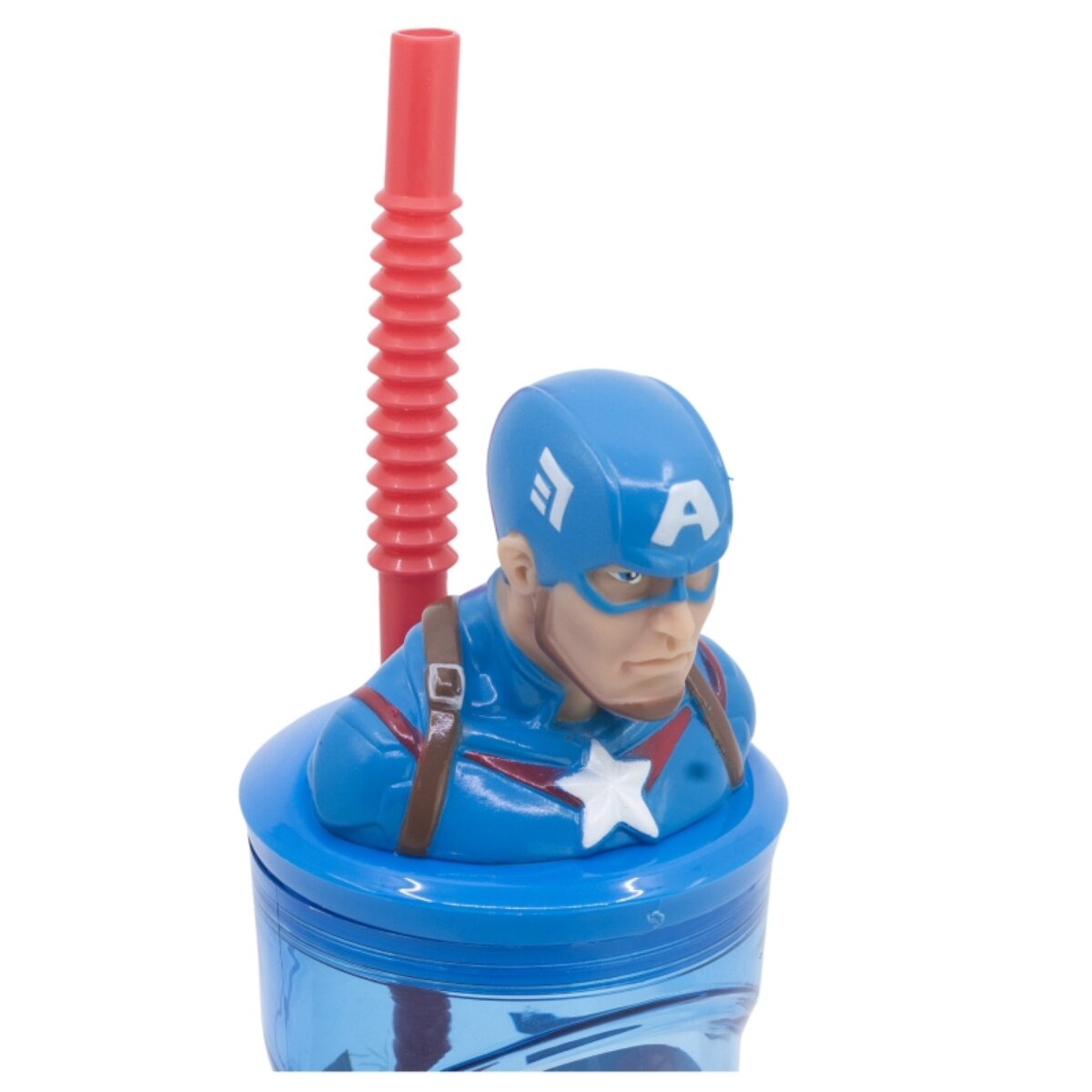 Avengers Captain America Trinkbecher – 3D Kinderbecher & Strohhalm-Tumbler 360 ml