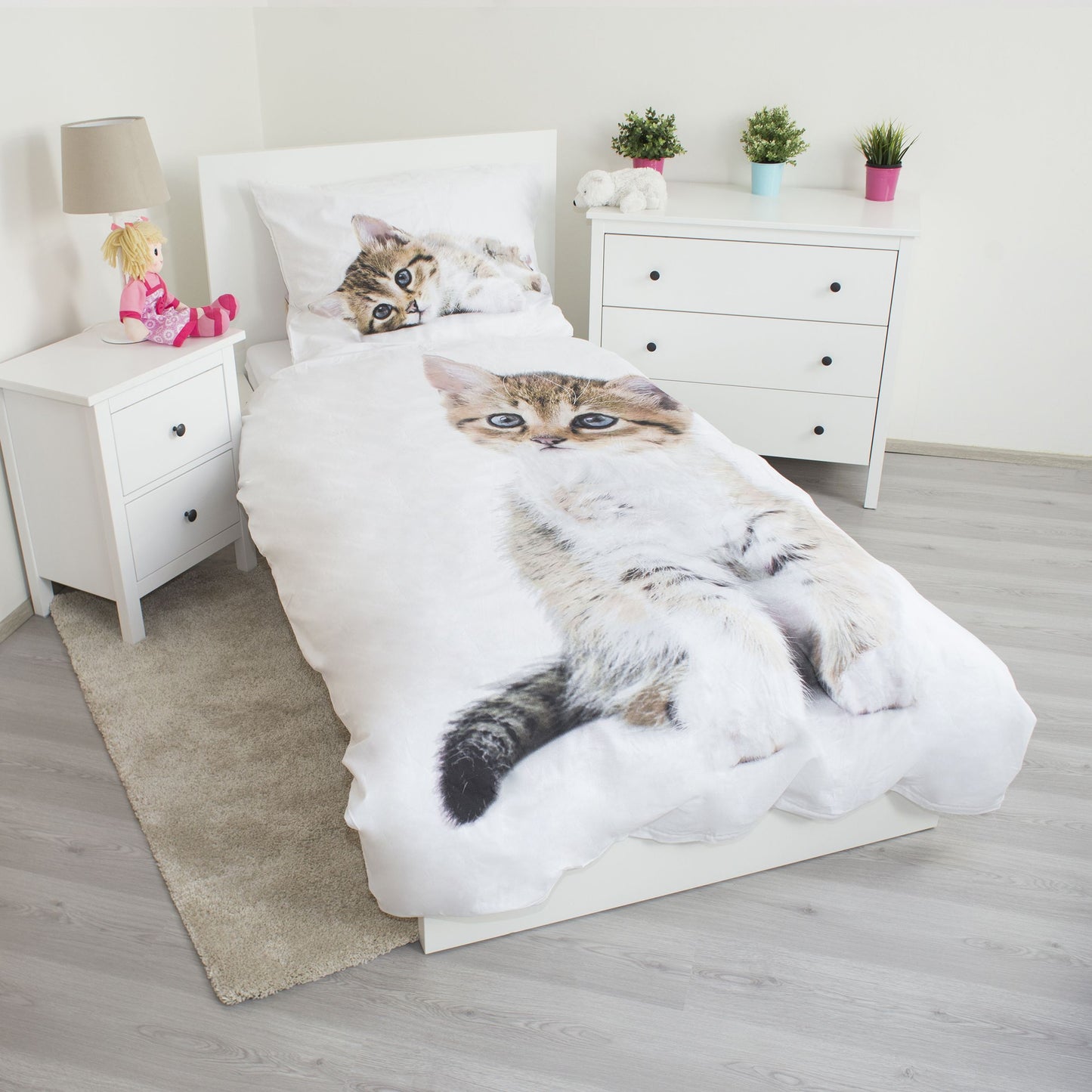 Kitten Design Kuschelige Bettwäsche Baumwolle, 140x200 cm & 70x90 cm