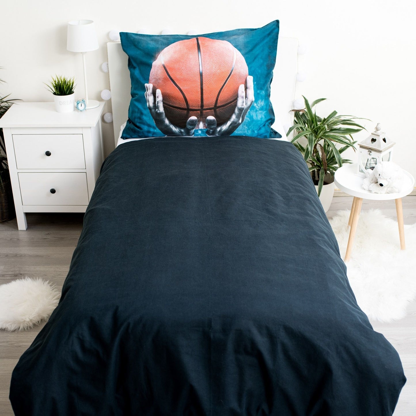 Basketball Baumwolle Bettwäsche – Bettbezug 140x200 cm & Kissenbezug 70x90 cm
