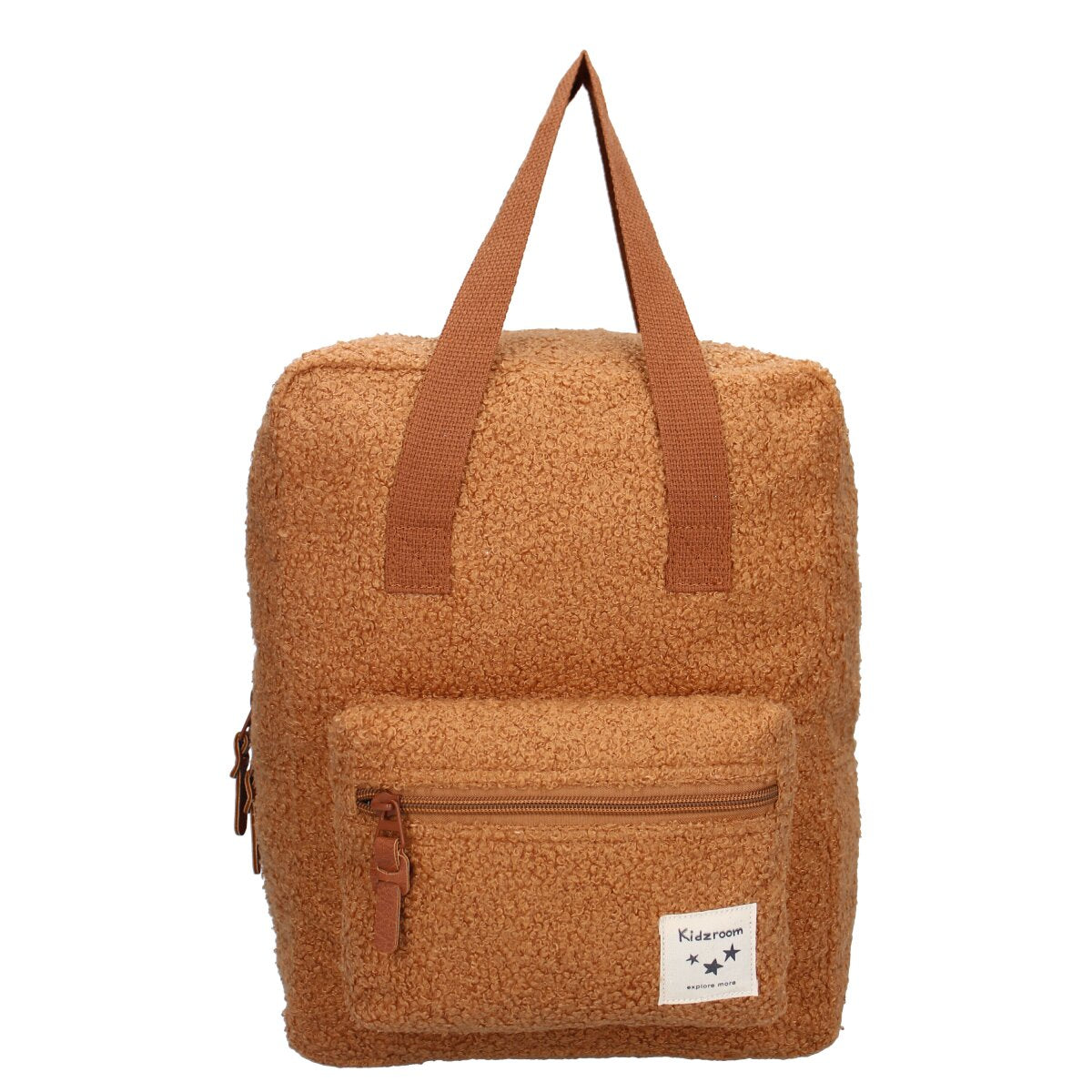 Kidzroom Rucksack – Teddystoff Kinderrucksack mit Fronttasche