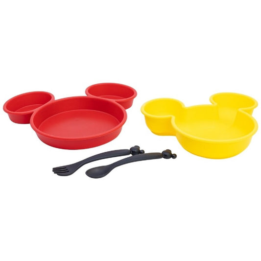 Disney Mickey Mouse Kindergeschirr-Set 4-teilig – Teller, Schale & Besteck in Geschenkbox
