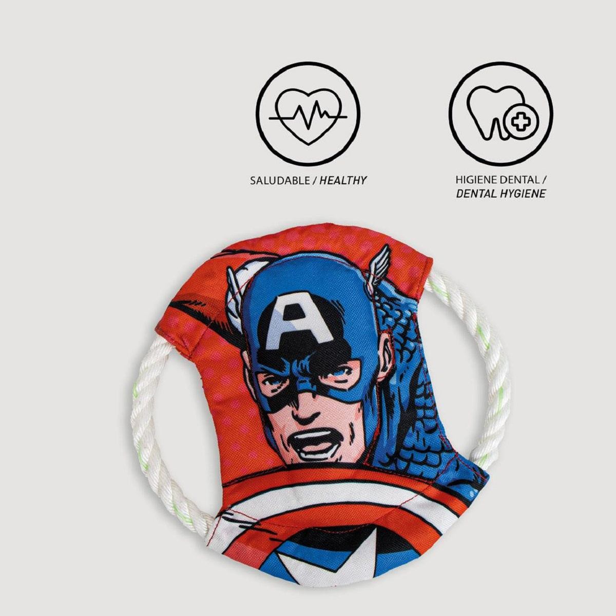 Captain America Kau- & Zahnspielzeug für Hunde – Ideal für kräftiges Kauen